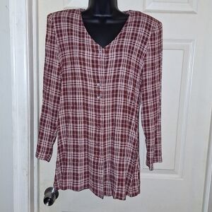 Breaking loose plaid blouse size 3/4